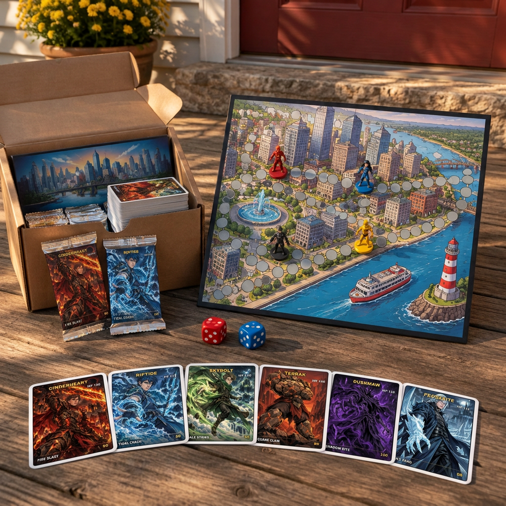 A Hero-Topia board game on its way to your door